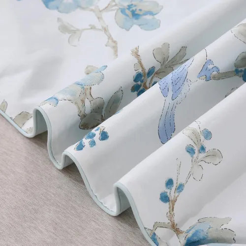 Vista 8 de URBONUR Funda de Edredón de Algodón Egipcio 100% Tamaño Twin 3 Piezas Juego de Fundas de Edredón Floral Juego de Fundas de Consolador Flores de Flor
