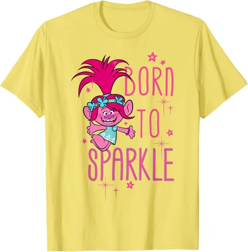 Vista 42 de DreamWorks Trolls Camiseta Born to Sparkle Negro
