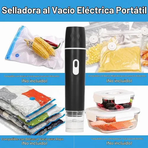 Vista 2 de Bomba de aire eléctrica Portátil de mano recargable selladora al vacío Máquina Bomba de aire de vacío (negro)
