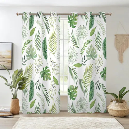 Vista 12 de Renaiss Pink Cherry Patels - Cortinas opacas con aislamiento térmico de flores de cerezo japonés, cortinas de ventana de dormitorio con estampado