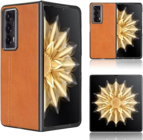 Vista 12 de Funda compatible con Honor Magic V2, piel sintética retro, ultradelgada, a prueba de golpes, compatible con Honor Magic V2 5G VER-AN10, color azul