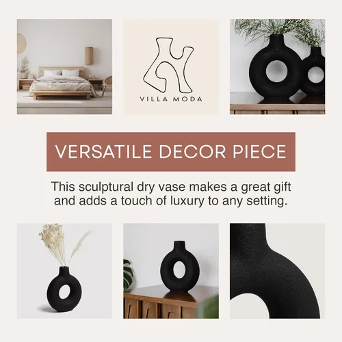 Vista 3 de Oona - Jarrón decorativo moderno para anillos, grande, color blanco