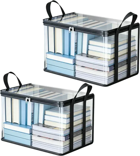 Vista 26 de Contenedores de almacenamiento transparentes para cómics (blanco, paquete de 6)