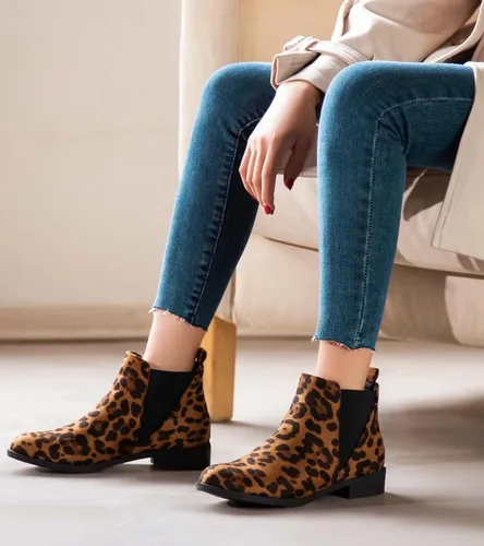 Vista 7 de MaxMuxun - Botas Chelsea de gamuza sintética de caña baja sin tacón para mujer, clásicos y cómodos