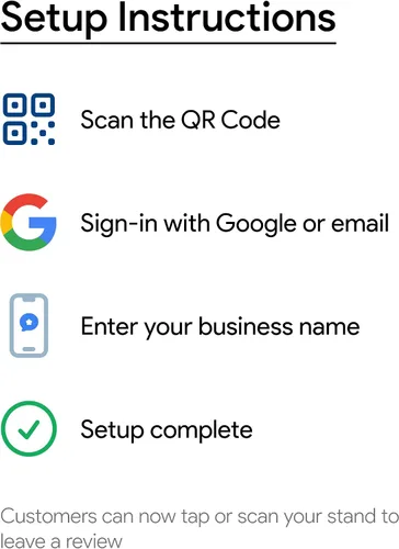 Vista 4 de Soporte de revisión de Google - NFC y código QR, fácil configuración, para todas las empresas (paquete de 1)