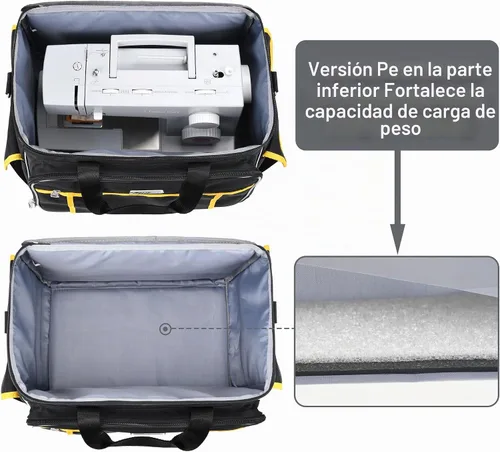 Vista 4 de CAB55 Estuche para máquina de coser - Bolsa de transporte con relleno extraíble, bolsa para máquina y accesorios