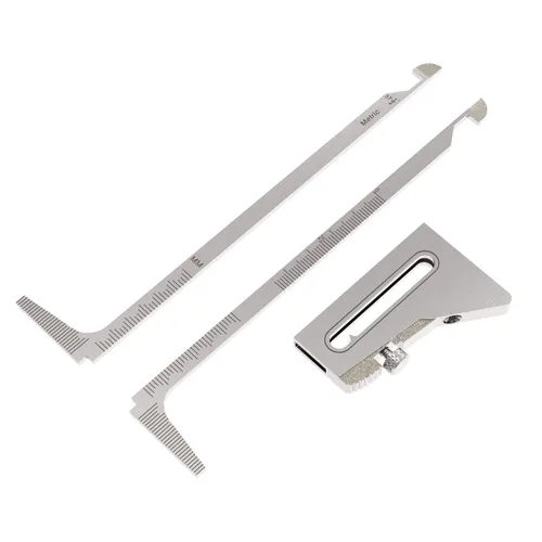 Vista 7 de YESWELDER Medidor de soldadura HI-LO de acero inoxidable en pulgadas y métricas para medición de tubos después del ajuste/alineación, brecha