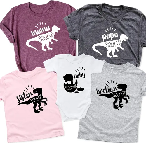 Vista 6 de Sister Saurus Shirt, Brother Saurus Shirt, Funny Kids Dinosaur T-Shirts, Youth Sistersaurus Shirt, Brothersaurus Shirt, New Sister Shirt, New