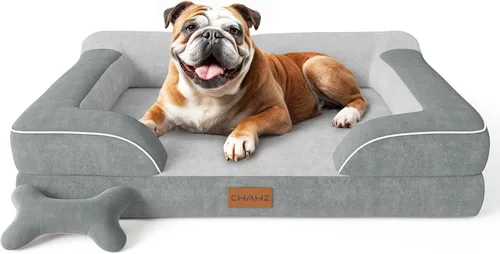 Vista 17 de CWAWZ Cama ortopédica para perros extra grandes, cama ortopédica para perros con espuma viscoelástica de gel refrescante, cama impermeable