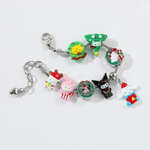 Vista 5 de WENZHUINS Juego de pulseras con dijes, pulsera ajustable con temática de anime, regalo de cumpleaños, Halloween, regalos de Navidad