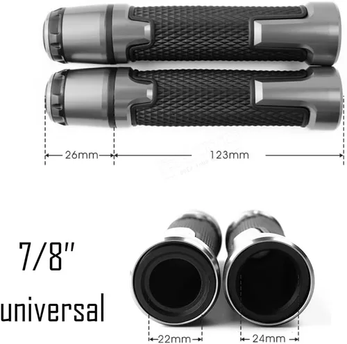 Vista 2 de Universal 7/8 "0.866 in motocicleta manillar puños para Kawasaki Ninja250 650 Z400 Z650 Z800 Z900 Z1000 ZX6R ZX10R 250R 300R