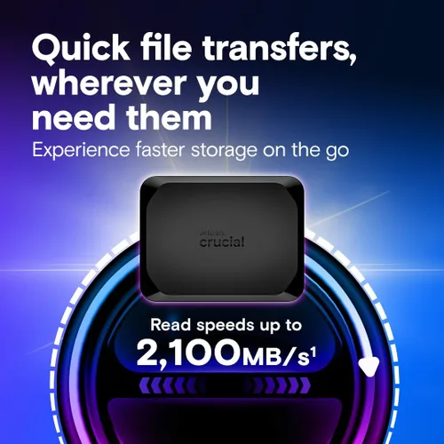Vista 3 de Crucial X10 SSD portátil de 4 TB, hasta 2,100 MB/s, USB 3.2 USB-C, unidad externa de estado sólido, compatible con Windows, Mac y Android, Negro