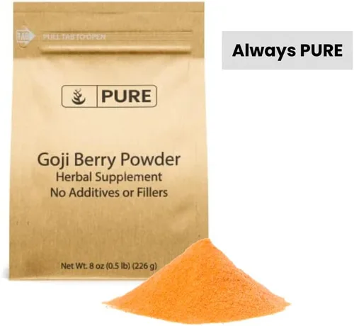 Vista 3 de Pure Original Ingredients Polvo de bayas de Goji (8 onzas) Wolfberry, suplemento herbario tradicional, sin OMG