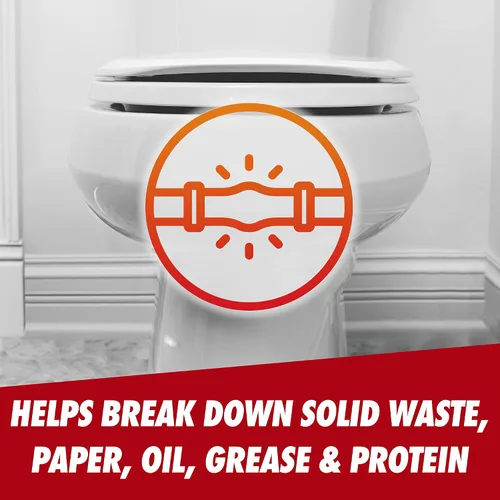 Vista 5 de Drano Advanced - Tratamiento para tanque séptico, evita la acumulación séptica de residuos sólidos, papel, aceite y grasa, 3 bolsas, 4.5 onzas