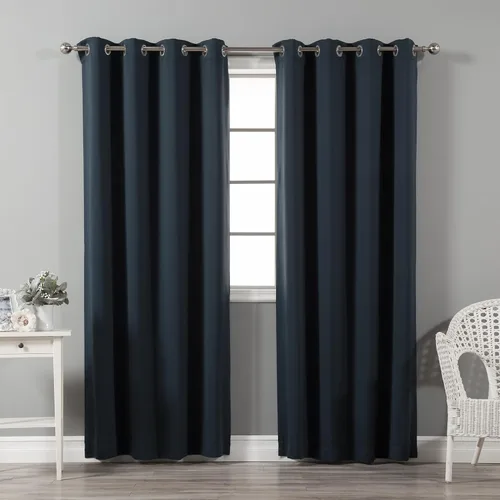 Vista 49 de Best Home Fashion Cortinas opacas con aislamiento térmico, ojales de acero inoxidable y níquel, color rosa bebé, 52 pulgadas de ancho x 63 pulgadas