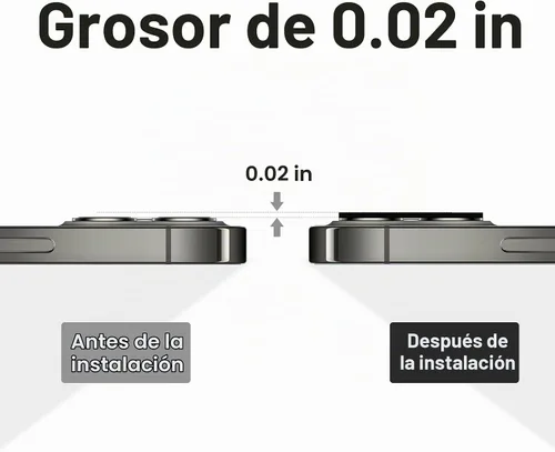 Vista 3 de Protector de lente de cámara para iPhone, [2 unidades] Funda protectora de aleación de aluminio premium para lente de cámara trasera