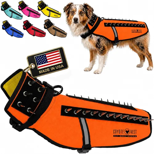 Vista 41 de CoyoteVest Chaleco Protector de Arnés para Perro, Accesorios Reflectantes para Perro con Picos para Proteger a tu Mascota de Ataques de Rapaces