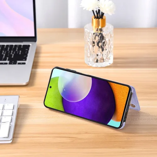 Vista 6 de Asuwish Funda de teléfono para Samsung Galaxy A52/A52S 5G con protector de pantalla de vidrio templado y cartera de mármol con tapa abatible