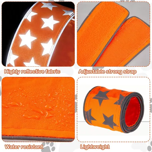Vista 4 de Paterr 2 collares reflectantes para perro, ajustables de alta visibilidad, con cierre de liberación rápida, cómodos accesorios para pasear perros