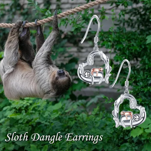 Vista 2 de Hummingbird Black Cat Panda Cow Sloth Flamingo Mermaid Tail Butterfly 925 Sterling Silver Dangle Drop Earrings Cute Animal Jewelry Gifts for Women