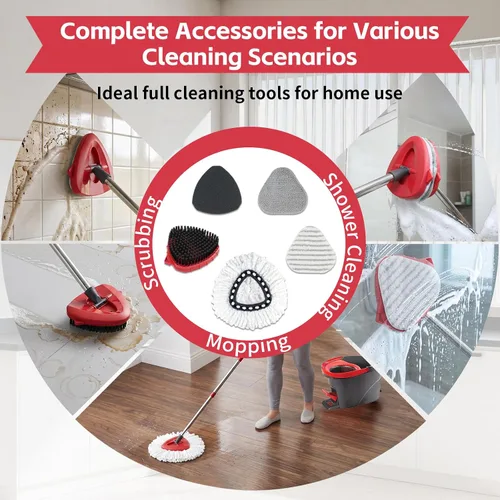 Vista 6 de Spin Mop Replacement Head, Brush, Handle, Base for O Cedar 1 Tank System Red
