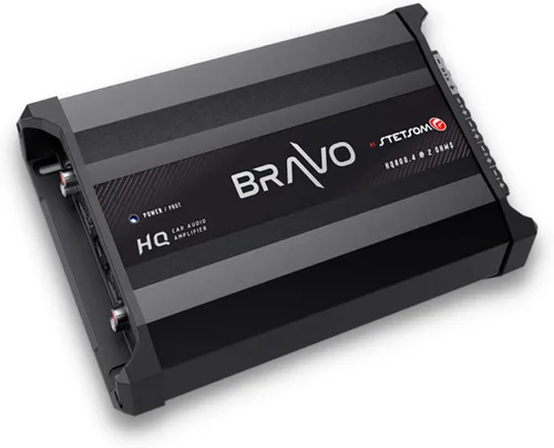 Vista 2 de Stetsom Bravo HQ 800.4 Amplificador digital de audio multicanal para automóvil, 2 ohmios estables, 800 vatios RMS, 4 canales independientes, cruce