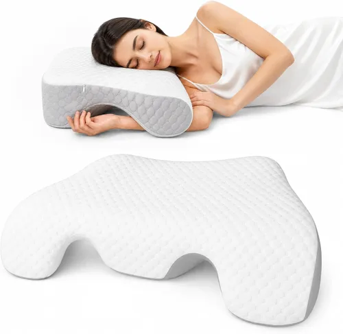 Vista 8 de Almohada para dormir de lado con agujeros para los brazos, almohada de hombro de espuma viscoelástica para personas que duermen de lado, ergonómica