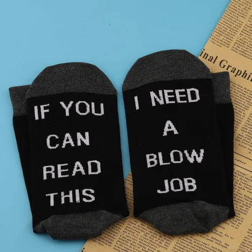Vista 3 de JXGZSO Humor adulto regalo si usted puede leer esto necesito un golpe trabajo calcetines divertidos regalos para él golpe trabajo calcetines