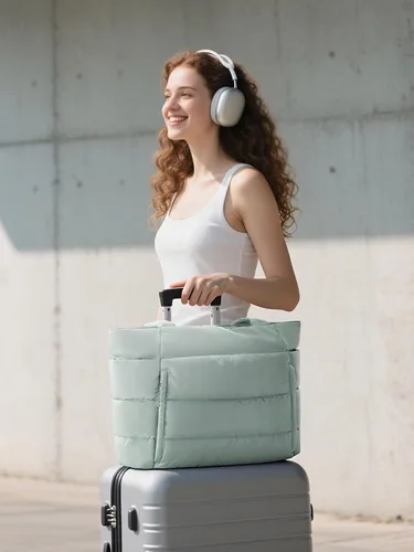 Vista 2 de Bolsa Tote Acolchada para Mujeres, Bolsa de Mano de Trabajo Ligera y Esponjosa para Maestras y Enfermeras, Bolsa de Hombro Acolchada para Escuela