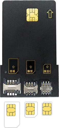 Vista 3 de 4 en 1 adaptador de tarjeta SIM de tarjeta inteligente para tarjeta IC, tarjeta SIM con 2FF 3FF 4FF Mini Micro Nano