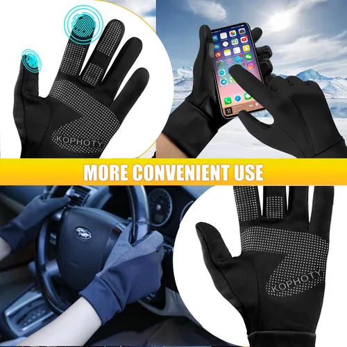 Vista 2 de Guantes de invierno para hombres y mujeres, con pantalla táctil, guantes cálidos, resistentes al agua, resistentes al viento, guantes térmicos