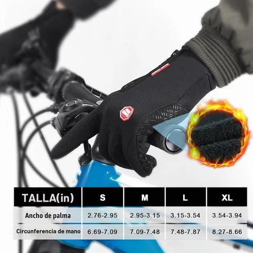 Vista 5 de Guantes térmicos de invierno aislados con compatibilidad con pantalla táctil, diseño impermeable para deportes al aire libre