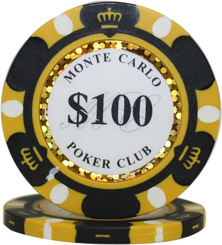Vista 3 de MRC 50pcs Monte Carlo Poker Club 3-Tone Clay Composite 0.49 oz Heavy Poker Chips