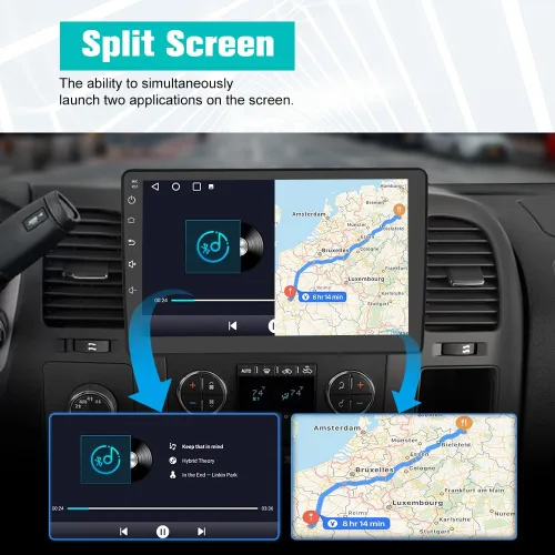 Vista 6 de AWESAFE Estéreo de radio de coche WiFi 5G para Chevy Silverado 2007-2013 GMC Sierra Yukon Android 13 reemplazo estéreo con CarPlay Android Auto
