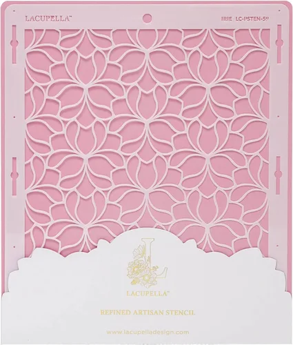 Vista 12 de Lacupella Plantilla de decoración de pasteles grandes (Amara) patrón de venas de hojas