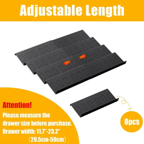 Vista 4 de Famhap Organizador de cajones de especias, 8 niveles expandible de 11.7 a 23.2 pulgadas, bandeja para condimentos para cajones de cocina, bandeja