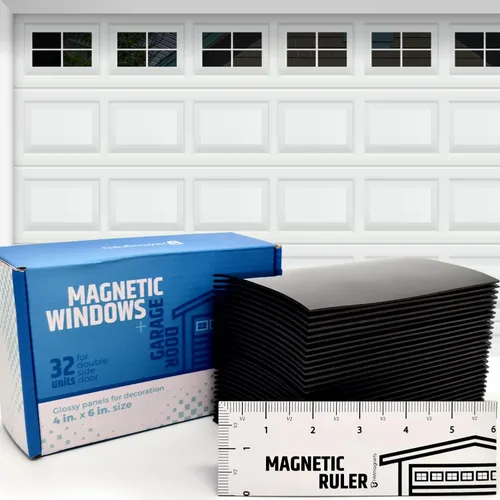 Vista 10 de Ventanas magnéticas fuertes y brillantes para puerta de garaje (tamaño pequeño), se ven como paneles de ventana reales, paneles sintéticos, fáciles