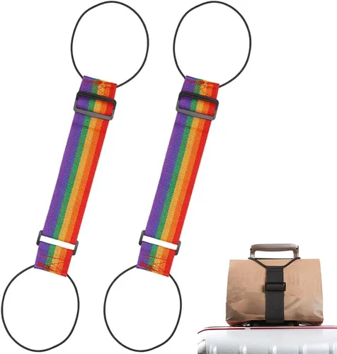 Vista 8 de Correas de conector de equipaje ajustables fuertes y multiusos, cinturón de sujeción elástica flexible y ajustable para correa de equipaje, correas