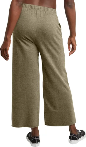 Vista 2 de Hanes Women's Originals French Terry Wide Leg Crop Pants, Crop Fleece Pants, 25", Available in Plus
