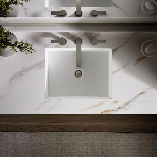 Vista 10 de KOHLER 2882-0 Verticyl Lavabo de baño rectangular de montaje inferior, 19 3/4", Blanco