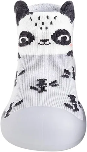 Vista 2 de Zapatos de cuna para bebé, para interiores, para primeros pasos, cálidos, para niñas y niños, zapatos de deporte lindos animales, zapatos