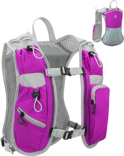 Vista 27 de Chaleco de correr para mujeres y hombres, mochila de hidratación para correr, chaleco para corredores, chaleco de hidratación, con soporte frontal