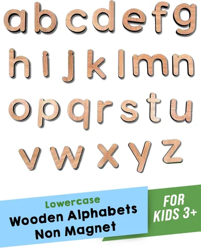 Vista 10 de Imanes del alfabeto, minúsculas magnéticas de madera para niños a partir de 3 años