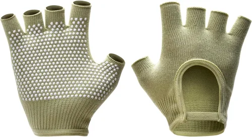 Vista 6 de Guantes de yoga antideslizantes sin dedos, ideales para pilates, barras, yoga de aire y entrenamientos de fitness, tela transpirable con agarre