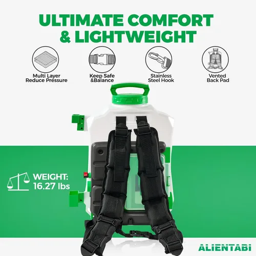 Vista 7 de Pulverizador de mochila de 4 galones, pulverizador de mochila autolimpiante alimentado por batería para deshierbe, limpieza, sin límite