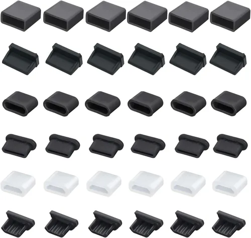 Vista 8 de 30 tapones USB antipolvo con 6 tipos, tapón antipolvo USB tipo C, protector de puerto de silicona suave micro USB, protector de cubierta antipolvo