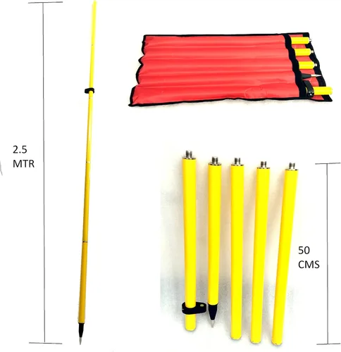 Vista 2 de Encuesta Prisma poste 2,5 M Longitud GPS poste aluminio 5 sección desmontable GPS Rod GNSS RTK Topografía
