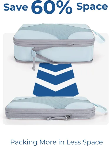 Vista 4 de BAGSMART Cubos de embalaje de compresión para viajes, organizador de equipaje comprimible para cruceros, artículos esenciales de viaje ligeros