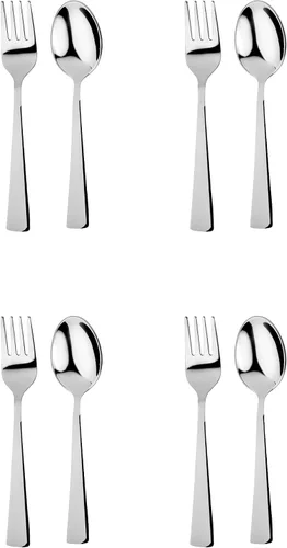 Vista 10 de Ahimsa Juego de utensilios de acero inoxidable para niños, diseño pediatra, cubiertos premium para niños, no tóxicos, aptos para lavavajillas