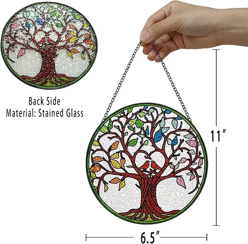 Vista 6 de Atrapasoles colgante de cristal de 6.5 pulgadas para ventana, panel de vidrio hecho a mano, decoración de ventana